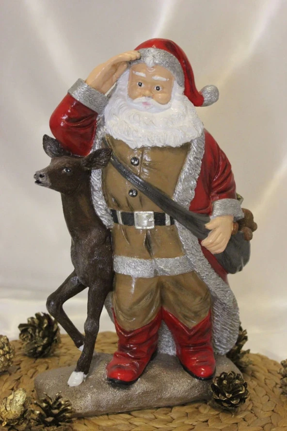 Noel Baba Ve Geyiği Mutlu Yıllar Happy Christmas Santa Claus Yılbaşı Ağacı - 7