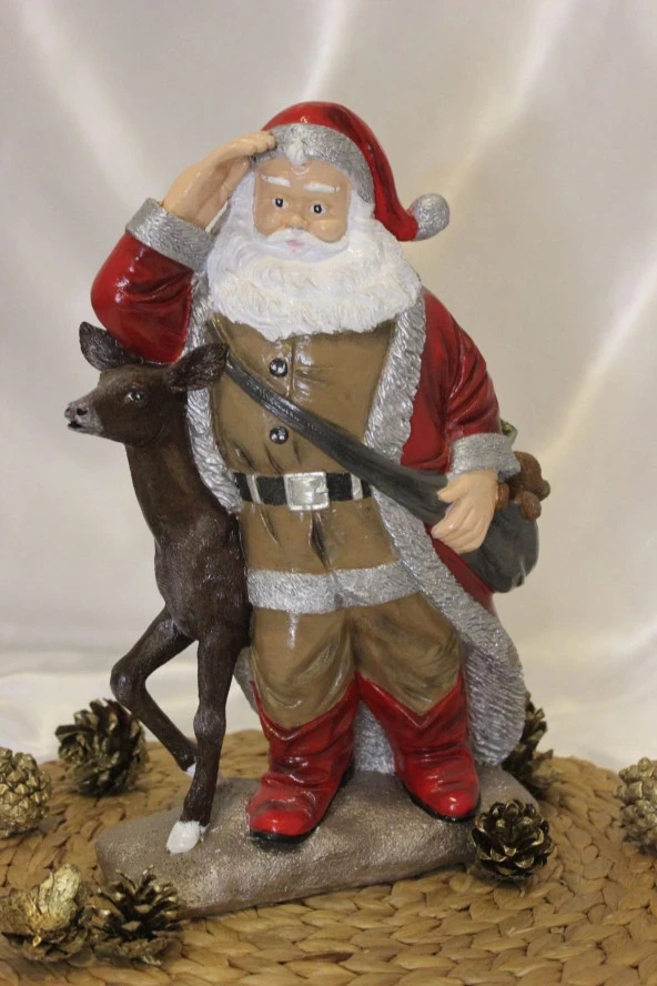 Noel Baba Ve Geyiği Mutlu Yıllar Happy Christmas Santa Claus Yılbaşı Ağacı - 9