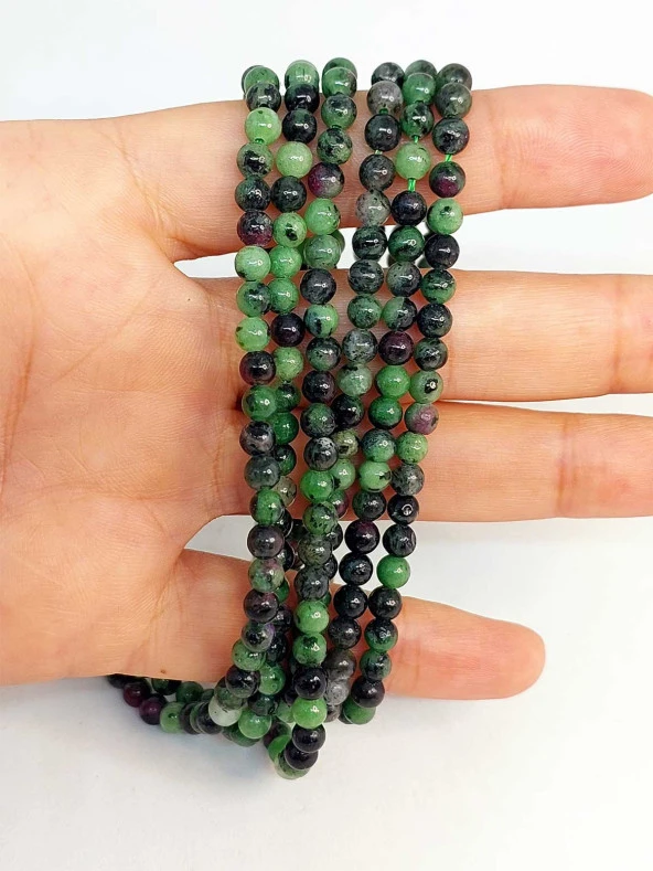 Anyolit (Rubizoit- Rubyzoisit) Taşı Dizi 4mm ürün görseli 1