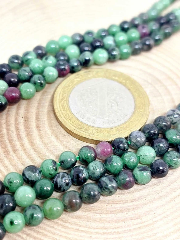 Anyolit (Rubizoit- Rubyzoisit) Taşı Dizi 4mm - Resim 2