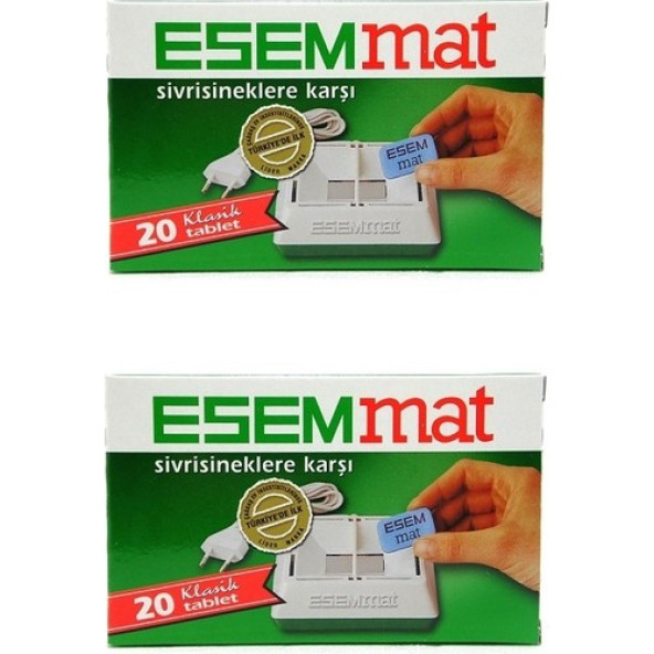 Esemmat Sivrisinek Kovucu Tablet 20 Adet X2 Adet