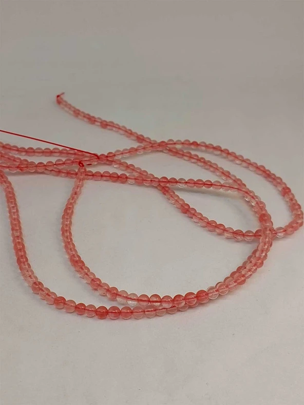 Gül Kuvars Taşı Dizi 4-4.5mm Aralığı - Resim 3