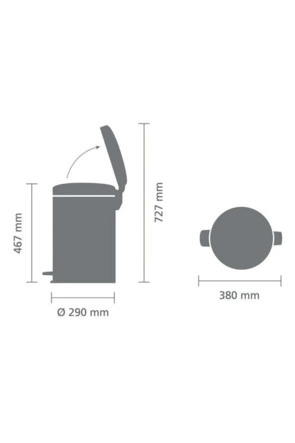 Brabantia Çöp Kutusu 20 Lt Pedallı Parlak Paslanmaz Çelik 113987 - 3