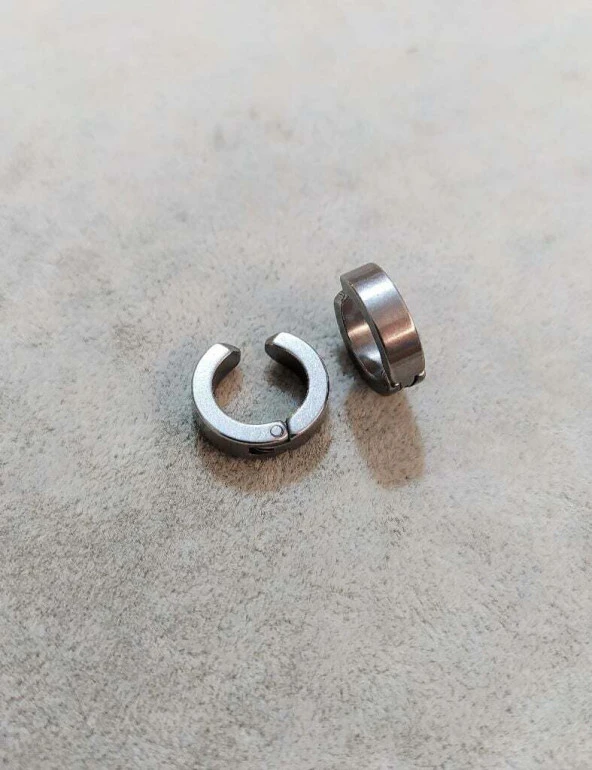 2li Çelik Kıstırmalı Küpe 316L Çelik - Resim 2