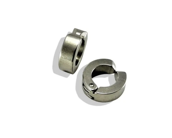 2li Çelik Kıstırmalı Küpe 316L Çelik - Resim 4