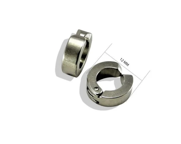 2li Çelik Kıstırmalı Küpe 316L Çelik - Resim 5