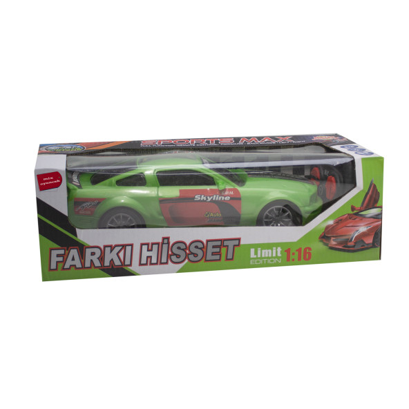 1/16 Ölçek Uzaktan Kumandalı Spor Araba Mustang Ful Fonksyon Yeşil - 2