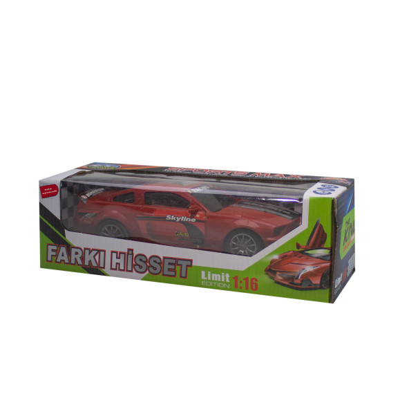 1/16 Ölçek Uzaktan Kumandalı Spor Araba Mustang Kırmızı - 4