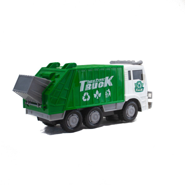Oyuncak Çöp Kamyonu Sevimli Çöp kamyonu Işıklı Sesli 32 Cm - 3