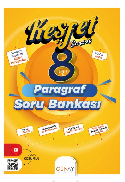 Günay 8.Sınıf Keşfet Paragraf Soru Bankası 2024