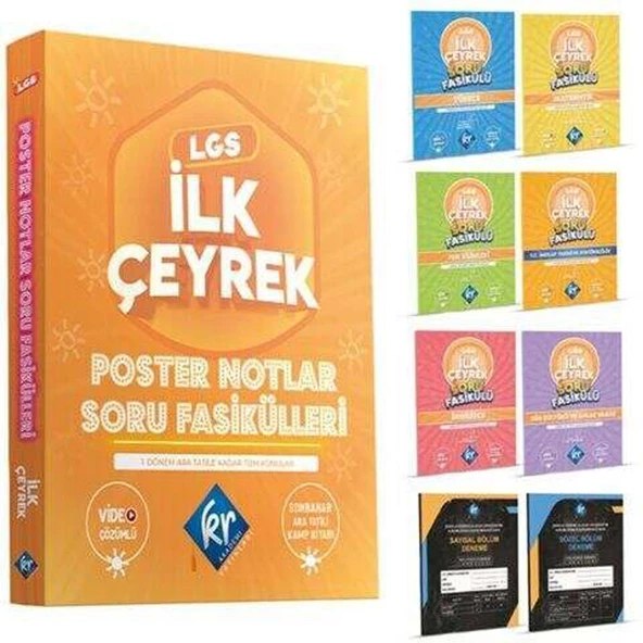 KR Akademi 8.Sınıf LGS İlk Çeyrek Poster Notlar Soru Fasikülleri (1. Çeyrek)