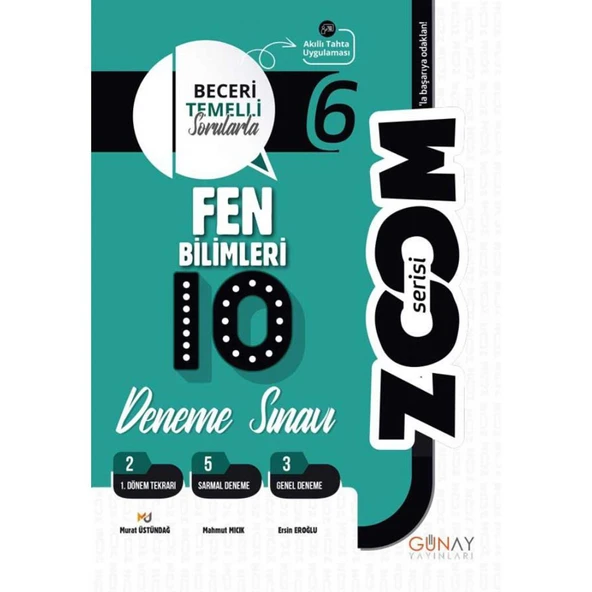 Günay 6. Sınıf Fen Bilimleri Zoom Serisi 10lu Deneme