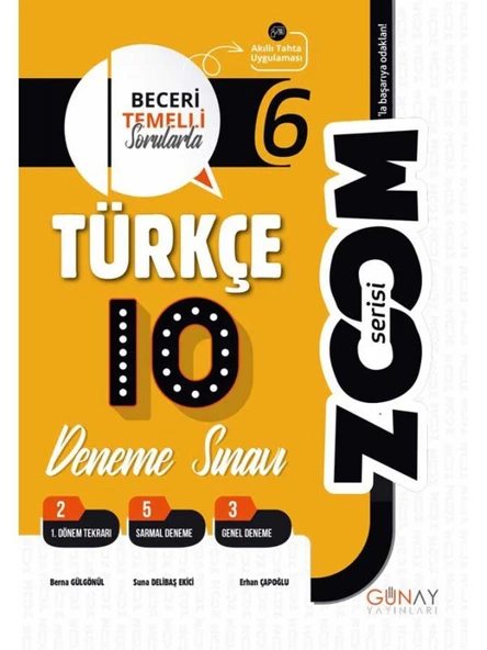 Günay 6. Sınıf Türkçe Zoom 10lu Branş Denemeler