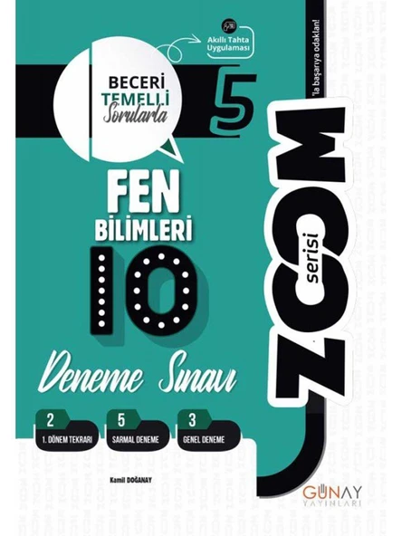 Günay 5. Sınıf Fen Bilimleri Zoom Serisi 10lu Branş Deneme