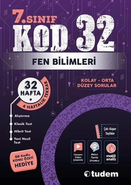 Tudem 7. Sınıf Fen Bilimleri Kod 32 Tekrar Testleri