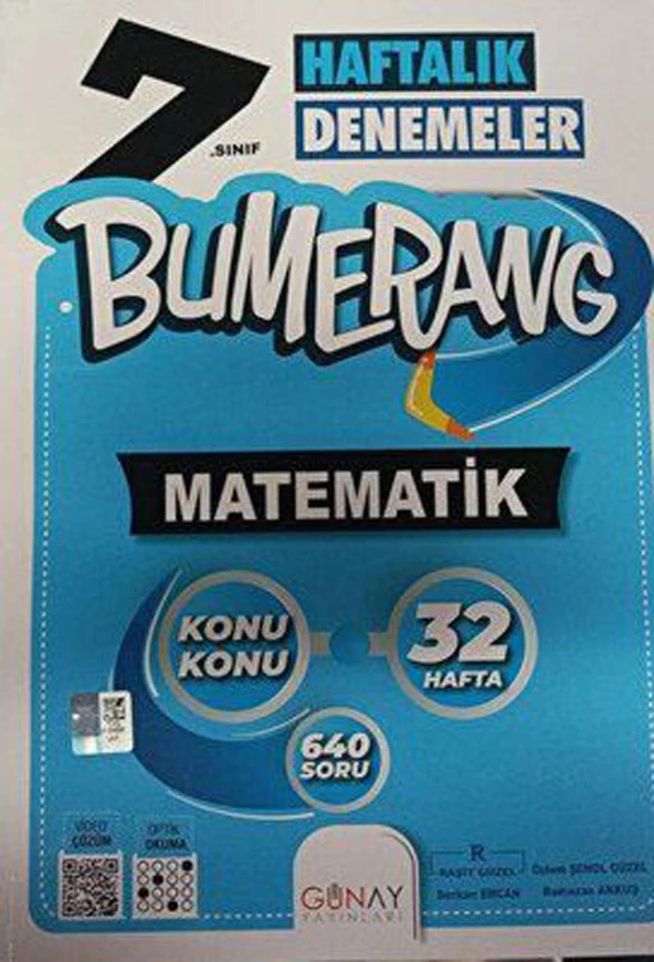 Günay Bumerang 7. Sınıf Matematik Haftalık Denemeler