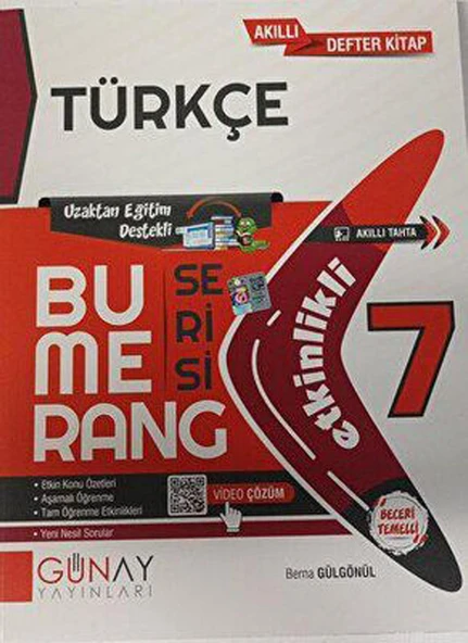 Günay 7. Sınıf Türkçe Etkinlikli Bumerang Serisi 2024