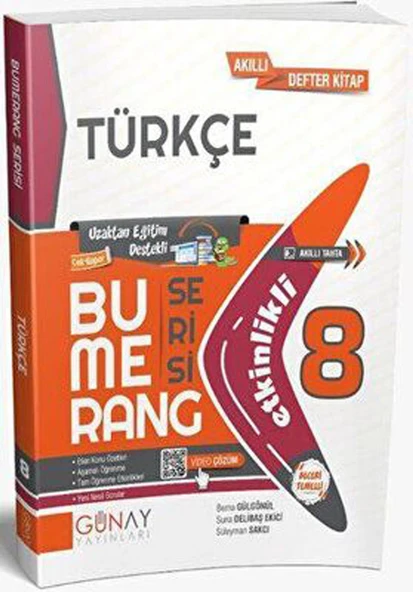 Günay 8. Sınıf Türkçe Etkinlikli Bumerang Serisi 2025