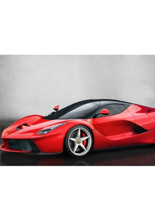 Kırmızı Renk Ferrari Ahşap Poster 20x30