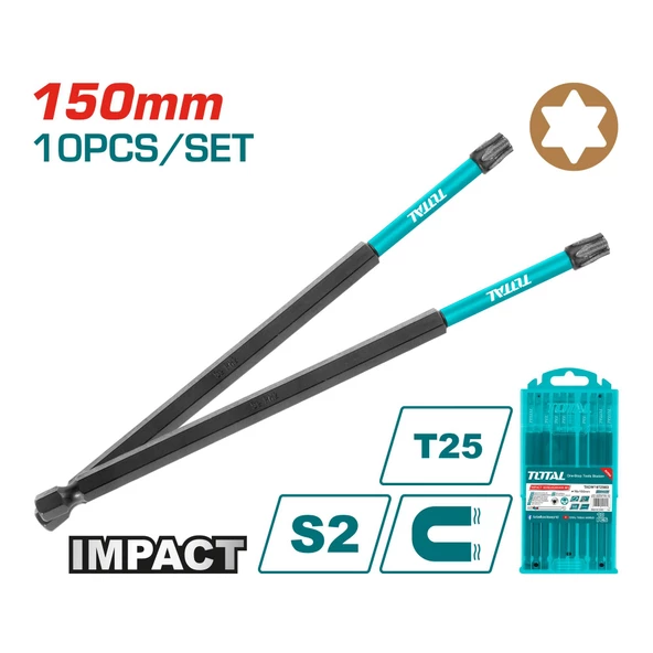 Total DARBELİ 150 MM T25 BİTS UCU SETİ - TACIM16T2563