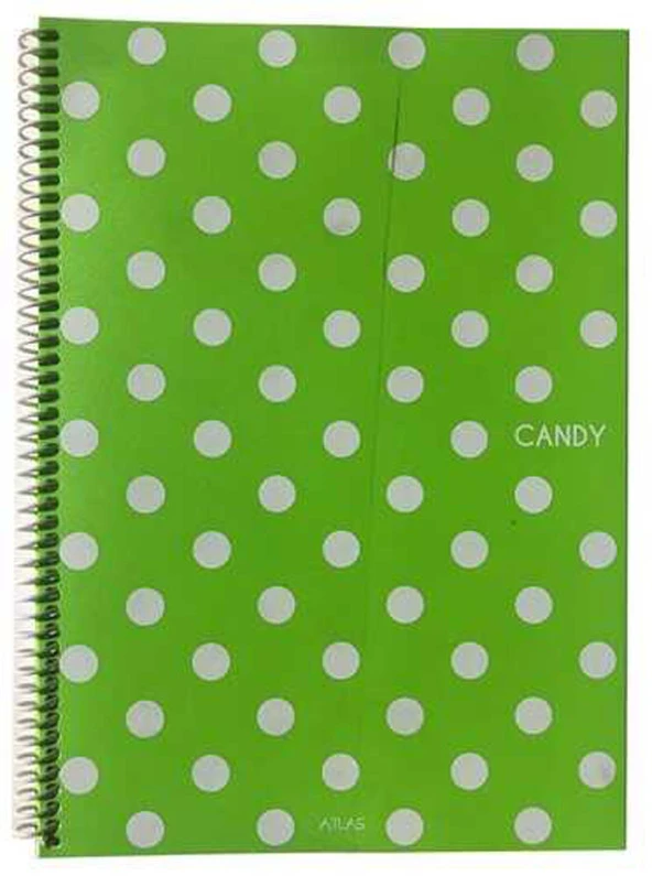 Papirüs Candy A4 100 Yaprak Plastik Kapak Spiralli Kareli Defter (1 Adet)