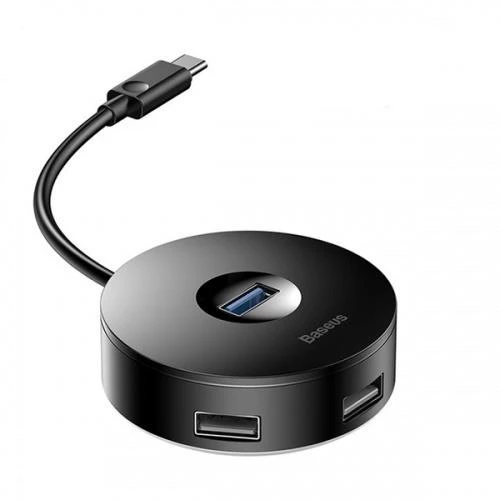 Baseus 4'lü Type C To USB Port Çoklayıcı Adaptör, USB 3.0 1X, USB 2.0 3X, Micro USB 1X