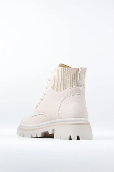 Potinonline 1359 Kadın Çoraplı Kalın Taban Kısa Bot - 5