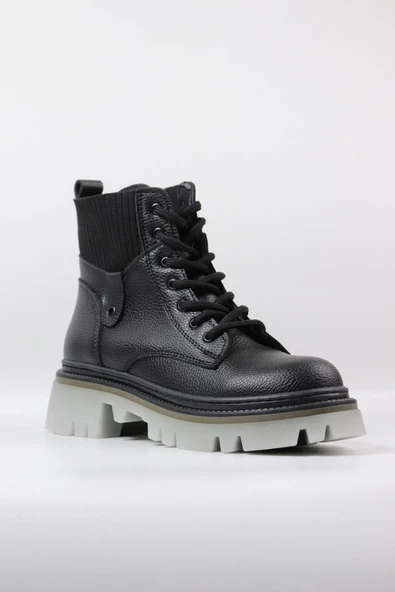 Potinonline 1359 Kadın Çoraplı Kalın Taban Kısa Bot - 7