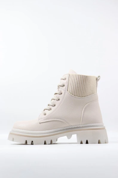 Potinonline 1359 Kadın Çoraplı Kalın Taban Kısa Bot - 3