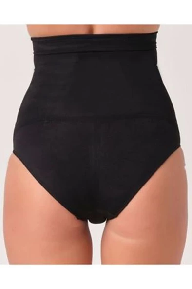 Sistina Bayan Siyah Dikişsiz Yüksek Bel Slip Külot Korse 780 - 2