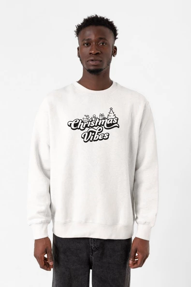 Christmas Vibes Beyaz Erkek 2ip Sweatshirt