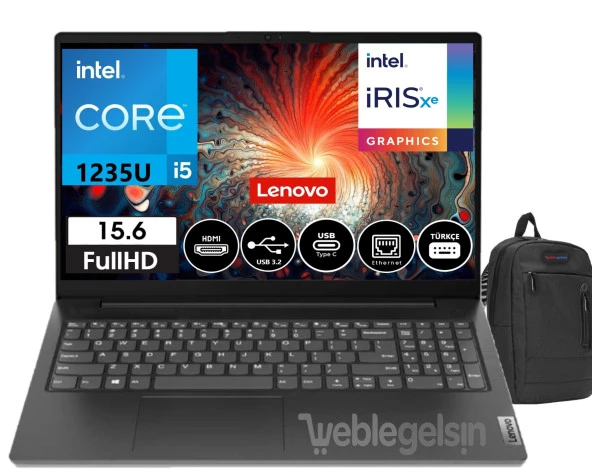 Lenovo V15 G3 IAP Intel® Core™ i5 1235U 40gb 1tb SSD 15.6" Windows11Pro FHD Dizüstü Bilgisayar 882TT00C7TX47+Weblegelsinçanta