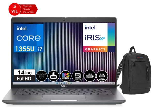 Dell LATITUDE 5440 13.Nesil İntel İ7 1355U 64gb 512gb SSD 14" Windows11Pro FHD Dizüstü Bilgisayar DLN025L54401446+WeblegelsinÇanta