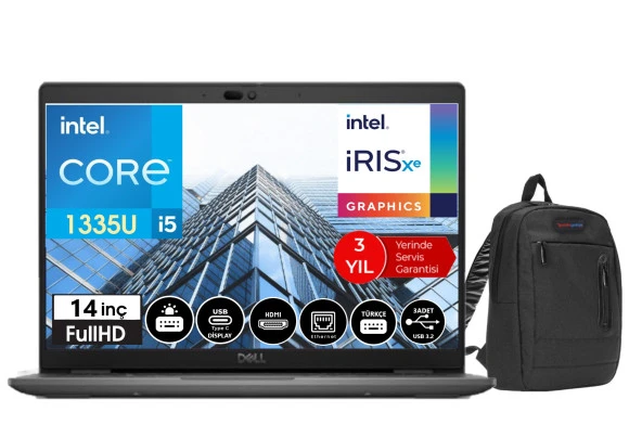 Dell LATITUDE 3440 13.Nesil İntel i5 1335U 64gb 2tb SSD 14" Windows11Pro FHD Dizüstü Bilgisayar DLN053L3440140148+WeblegelsinÇanta