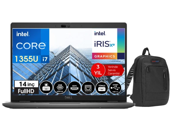 Dell LATITUDE 3440 13.Nesil İntel İ7 1355U 8gb 256gb SSD 14" Windows11Pro FHD Dizüstü Bilgisayar DLN033L35401533+WeblegelsinÇanta