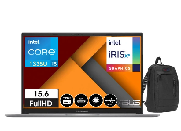 Asus Vivobook X1504VA-NJ103 İntel Core İ5 1335U 16gb 256GB SSD 15.6" Windows11Home FHD Dizüstü Bilgisayar  X1504VA-NJ10321+WeblegelsinÇanta