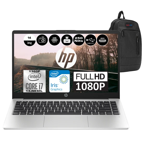 Hp 240 G10 Intel Core I7 1360P 32GB 512GB SSD Intel® Iris® Xᵉ Windows 11 Pro 14" FHD Taşınabilir Bilgisayar 8A557EAP06 + Weblegelsin Çanta