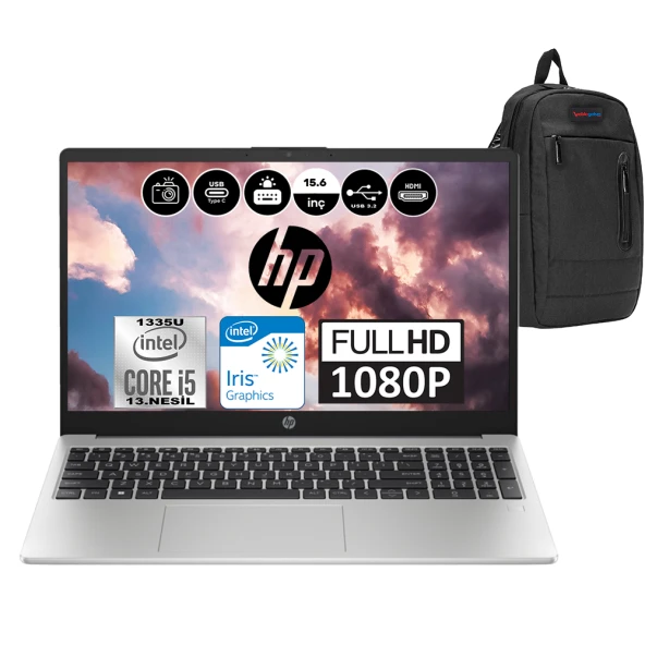 Hp 250 G10 Intel Core I5 1335U 64GB 256GB SSD Intel® Iris® Xᵉ Windows 11 Pro 15.6" FHD Taşınabilir Bilgisayar 8A538EAP13 + Weblegelsin Çanta