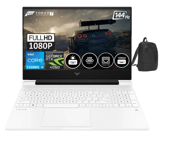 HP Victus Gaming 15-FA1035NT 13.Nesil i5-13500H 32gb 512gb SSD 6GB RTX4050 15.6 Inç FHD 144 Hz Windows11Pro Taşınabilir Bilgisayar HP7N9V4EA22+ZettaÇanta