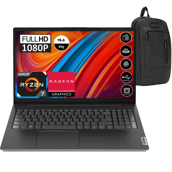 Lenovo V15-ABA GEN3 Amd Ryzen 7-5825U 16GB 2TB SSD 15.6 Inç Full Hd Freedos Taşınabilir Bilgisayar 82TV004LTXF08 + Zetta Çanta