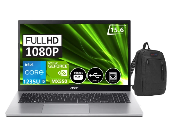 Acer Aspire 3 A315-59G Intel Core i5 1235U 16gb 512gb SSD 2GB MX550 Windows11Pro 15.6" FHD Taşınabilir Bilgisayar NXK6WEY00238