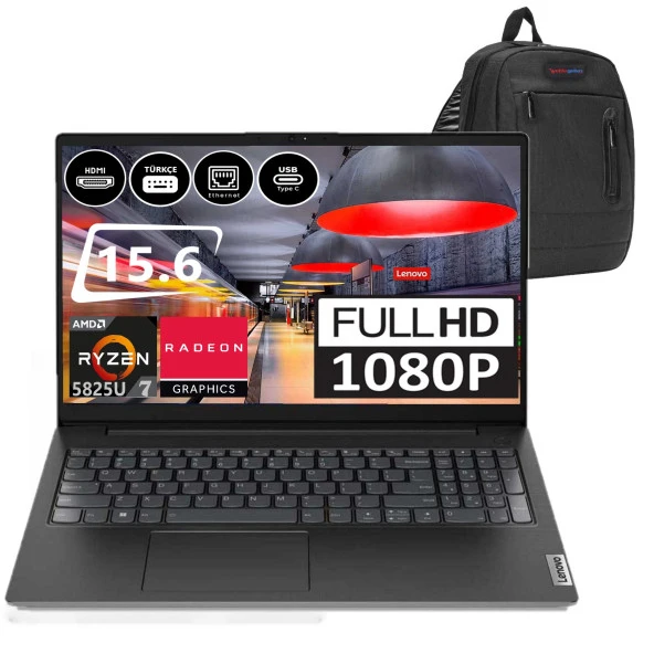Lenovo V15 Gen3 ABA AMD Ryzen 7 5825U 40gb 2tb SSD Windows11Pro 15.6" FHD Taşınabilir Bilgisayar V82TV004LTX27+ZettaÇanta