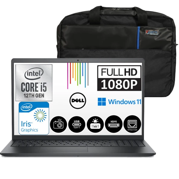 Dell Vostro 3520 Intel Core I5-1235U 64GB 256GB SSD 15.6" Fhd Windows 11 Pro Taşınabilir Bilgisayar N1235VN3520EMEAWP13 + Zetta Çanta