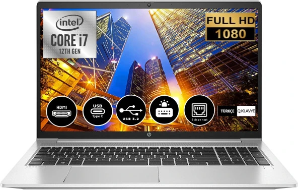 HP PROOBOK  450 G9 İNTEL CORE İ7 1255U 64gb 2tb SSD Freedos 15.6" FHD Taşınabilir Bilgisayar 6S6X1EA15.6