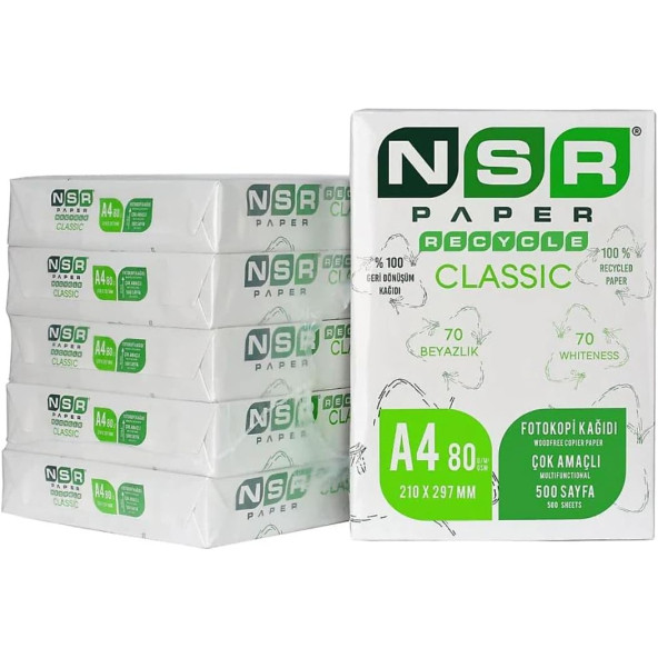 NSR PAPER Classic Geri Dönüştürülmüş A4 Fotokopi Kağıdı 80 Gr