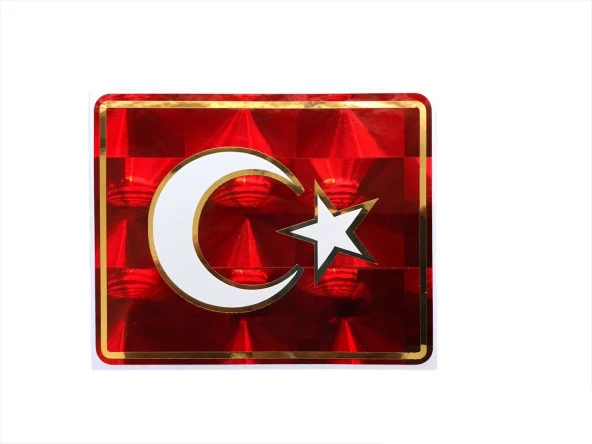 TÜRK BAYRAĞI 3D KIRMIZI - BAYRAK STICKER - 3D