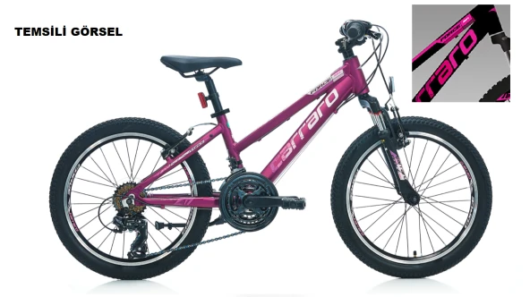20J CARRARO FORCE 201 ÇOCUK DAĞ BİSİKLETİ - MAT SİYAH FUŞYA ürün görseli