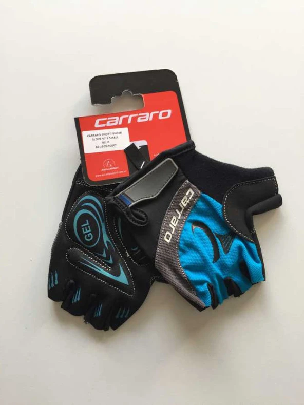 CARRARO KISA PARMAK ELDİVEN V7 B - SİYAH MAVİ - S beden