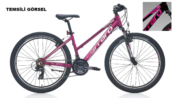 26J CARRARO FORCE 601 BAYAN DAĞ BİSİKLETİ - MAT SİYAH FUŞYA - 38 KADRO ürün görseli