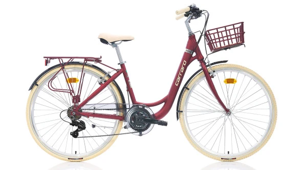 28J CARRARO JULIET ŞEHİR BİSİKLETİ - MAT KIRMIZI KROM KREM - 43